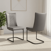 Cuneo Antique Grey Faux Leather Dining Chairs – Set of 4