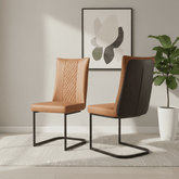Cuneo Tan Faux Leather Dining Chairs – Set of 4