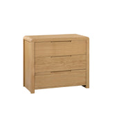 Carve Small Solid White Oak and Oak Veneer 3 Drawer Chest - Pendle Village Furniture