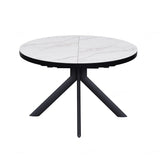 Delta White Round to Oval Extending Dining Table - Pendle Village Furniture
