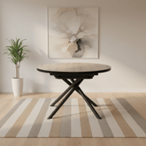 Delta English Oak Ceramic Round to Oval Extending Dining Table