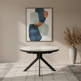 Delta White Round to Oval Extending Dining Table