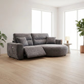 Electric recliner corner sofa with modern design.