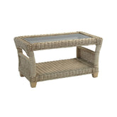 Arlington Wicker & Glass Coffee Table