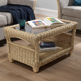 Arlington Wicker & Glass Coffee Table