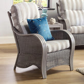 Desser Turin Rattan Striped Armchair in Duke Grey - Pendle Village Furniture