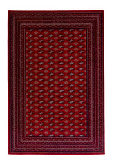 Dubai 62096 Traditional Patterned Border Rugs in Red - Pendle Village Furniture