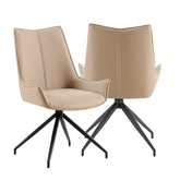 Dune Mink PU Leather Swivel Dining Chairs – Set of 4 - Pendle Village Furniture