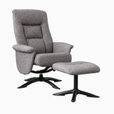 Durham Swivel Recliner and Stool – Beige - Pendle Village Furniture