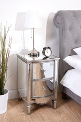 Aurelia 2 Drawer Glass Bedside Table - Pendle Village Furniture