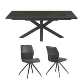 Kastonia Large Extending Dining Table and Swivel Chairs Set - Pendle Village Furniture