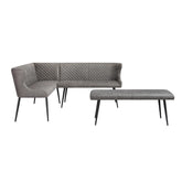 Earth Grey Corner and Backless Dining Bench Set - Pendle Village Furniture