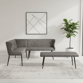 Earth Grey Corner and Backless Dining Bench Set