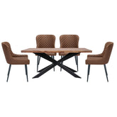 Earth Small Sheesham Wood Dining Table with Dining Chairs - Pendle Village Furniture