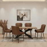 Earth Small Sheesham Wood Dining Table with Dining Chairs