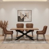 Earth Small Sheesham Wood Dining Table with Dining Chairs