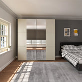 Eldon Premium Cashmere Decor Sliding Door Wardrobe with Mirror Pads - Pendle Village Furniture