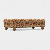 Elgar Tetrad Footstool in Enigma Claret Fabric - Pendle Village Furniture