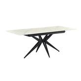 Ethan 1.6M White Sintered Stone Ext Dining Table with Swivel Dining Chairs - Pendle Village Furniture