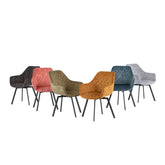 Eton Velvet Fabric Swivel Dining Armchair – Set of 4 - Pendle Village Furniture