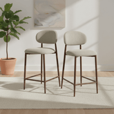 Etta Fabric Alabaster Bar Chair – Alabaster Set of 2