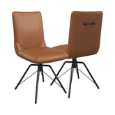 Arachnos Tan Faux Leather Swivel Dining Chair - Set of 4 - Pendle Village Furniture
