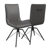 Arachnos Tan Faux Leather Swivel Dining Chair - Set of 4 - Pendle Village Furniture