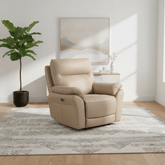 Foster Latte Leather Electric Reclining Armchair
