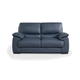 Falcon Italian Leather 2 Seater Sofa in Navy Blue - Pendle Village Furniture