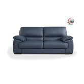 Falcon Italian Leather 3 Seater Sofa in Navy Blue - Pendle Village Furniture