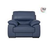 Falcon Italian Leather Armchair in Navy Blue - Pendle Village Furniture