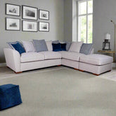 Fargo Grey and Blue Corner Chaise Sofa Group - Pendle Village Furniture