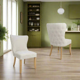Florence Linen Fabric Quilted Button Back Dining Chairs - Pendle Village Furniture