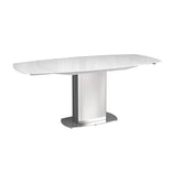 Flow Swivel White Glass Extending Dining Table - Pendle Village Furniture