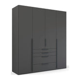 Frans 200cm Decor 4 Door Wardrobe with Drawers - Pendle Village Furniture