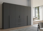 Frans 300cm Decor 6 Door Wardrobe With Drawers - Pendle Village Furniture