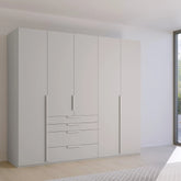 Frans 250cm Decor 5 Door Wardrobe With Drawers - Pendle Village Furniture