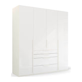 Frans 200cm Glass 4 Door Wardrobe with Drawers - Pendle Village Furniture