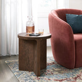 Saint Amond Dark Wood Round Side Table - Pendle Village Furniture