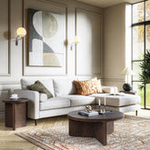 Saint Amond Dark Wood Small Round Coffee Table - Pendle Village Furniture