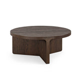 Saint Amond Dark Wood Small Round Coffee Table - Pendle Village Furniture
