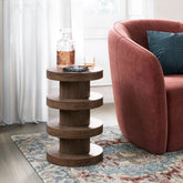 Saint Amond Dark Wood Bobbin Side Table - Pendle Village Furniture