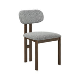 Shop the Saint Amond Set of 4 Grey Dining Chairs with sandblasted oak legs and textured fabric. French-inspired modern seating ideal for any dining room.