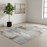 Galleria Modern Abstract Textured Brown Rug