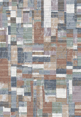 Galleria Multi Coloured Abstract Square Tile Rug - Pendle Village Furniture
