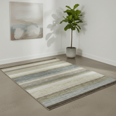 Galleria Stripe Blue Green Grey Geometric Rug