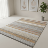 Galleria Stripe Beige Brown Rust Geometric Rug