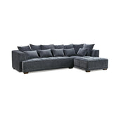 Gatsby Lare Steel Grey Fabric Chaise Corner Sofa - Pendle Village Furniture