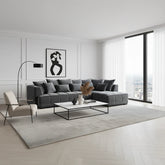 Gatsby Lare Steel Grey Fabric Chaise Corner Sofa - Pendle Village Furniture