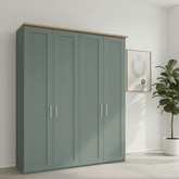 Kempton Sage Green 4 Door Hinged Wardrobe